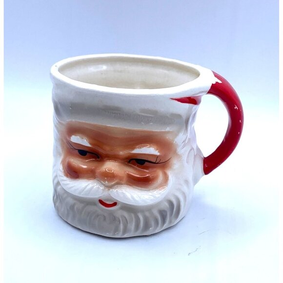 Vintage Ceramic Santa Claus Mug Japan Hand Painted Holiday Cup Retro Christmas D - Picture 8 of 9